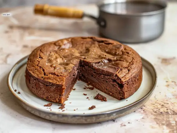En saftig kladdkaka med en härlig chokladkärna, perfekt för en fika.
